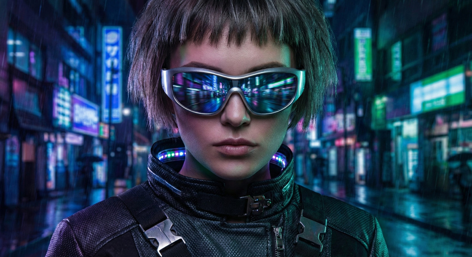Kính mát Cyber Y2K Futuristic Wrap-Around
