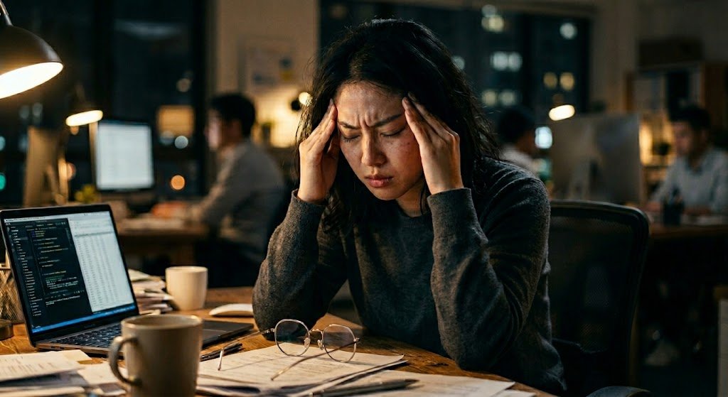 Người phụ nữ bị đau đầu do đeo kính sai độ – hệ quả của 3 sai lầm khi cắt tròng kính