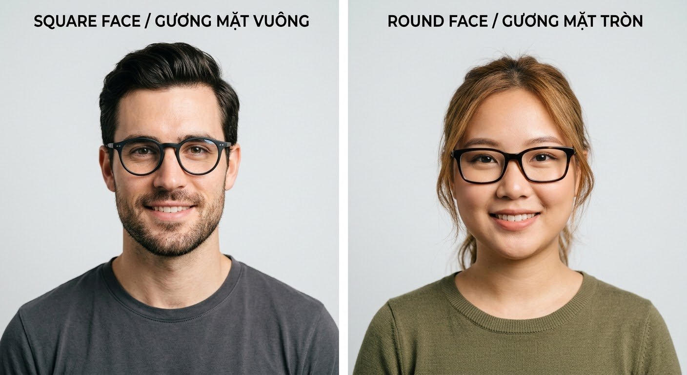 Chọn kính theo khuôn mặt