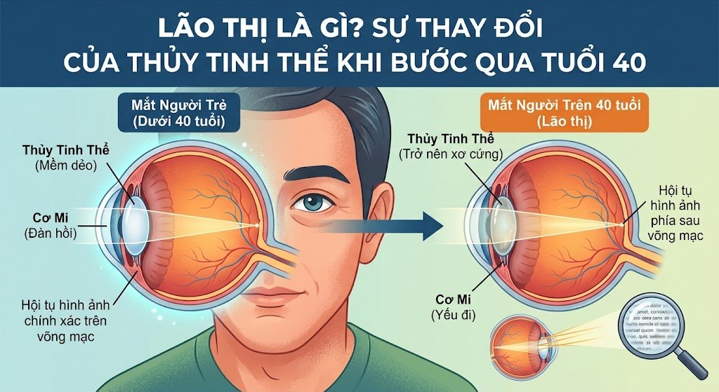 Lão Thị Là Gì? Tìm Hiểu Sự Thay Đổi Của Thủy Tinh Thể Khi Bước Qua Tuổi 40