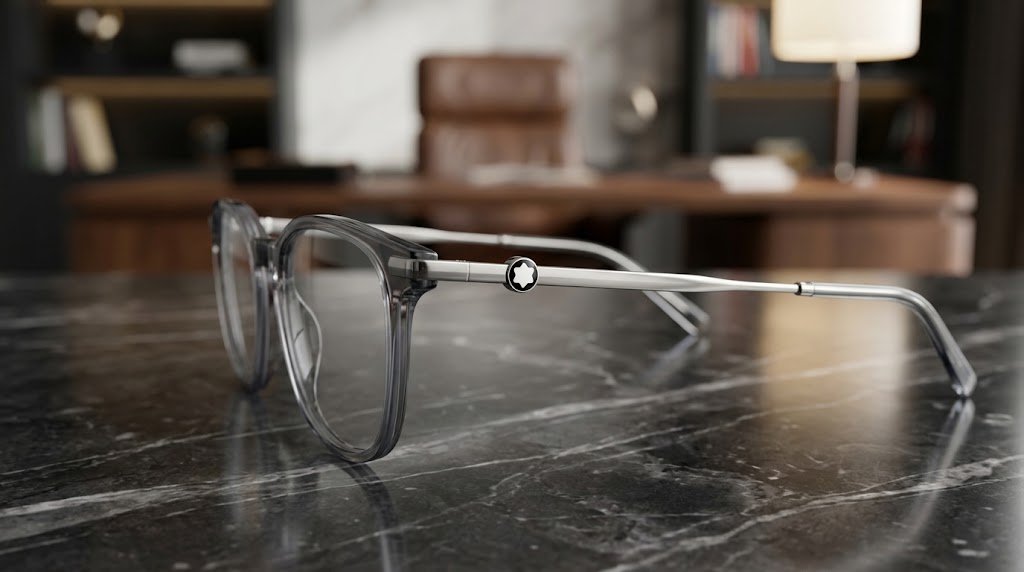 Thiết kế vuông bo sang trọng của gọng kính Montblanc MB0395ON 004 – Mắt Kính Liên Sơn