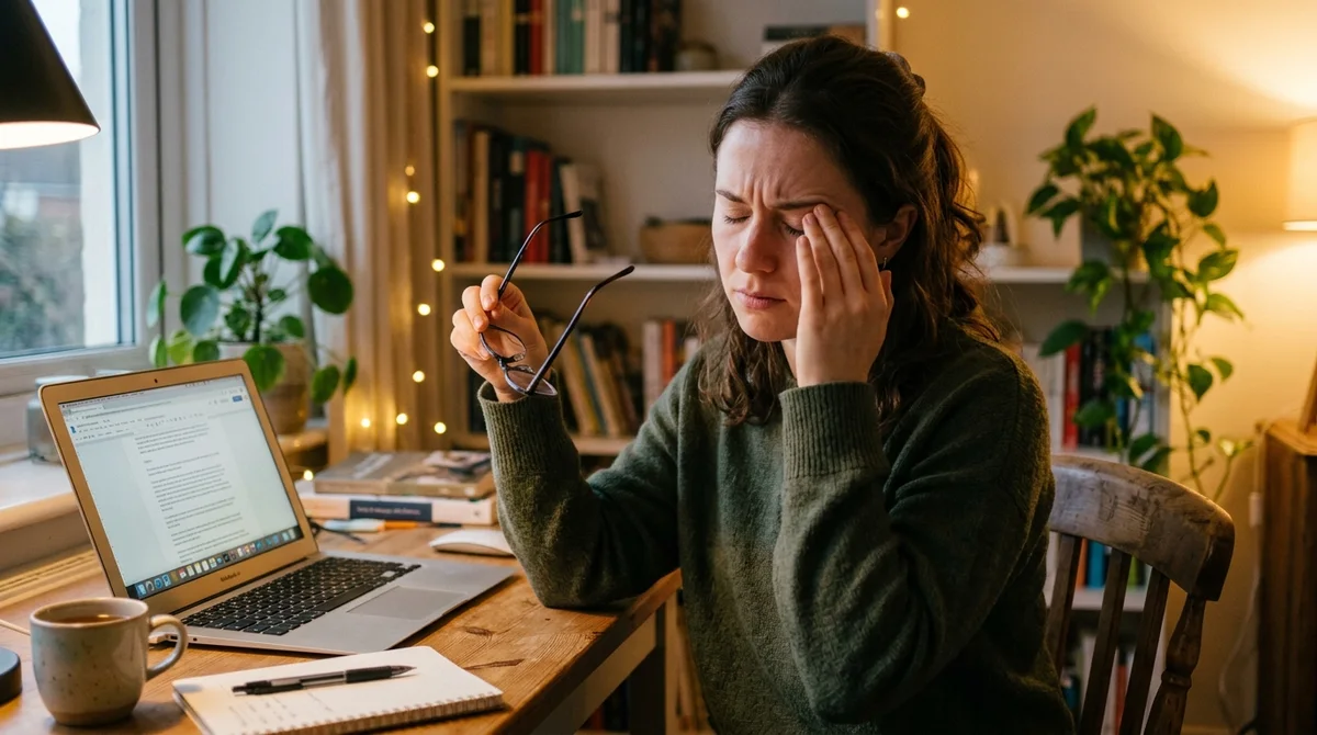 Triệu chứng mỏi mắt và đau đầu khi đeo kính sai độ hoặc dùng đơn kính quá 1 năm